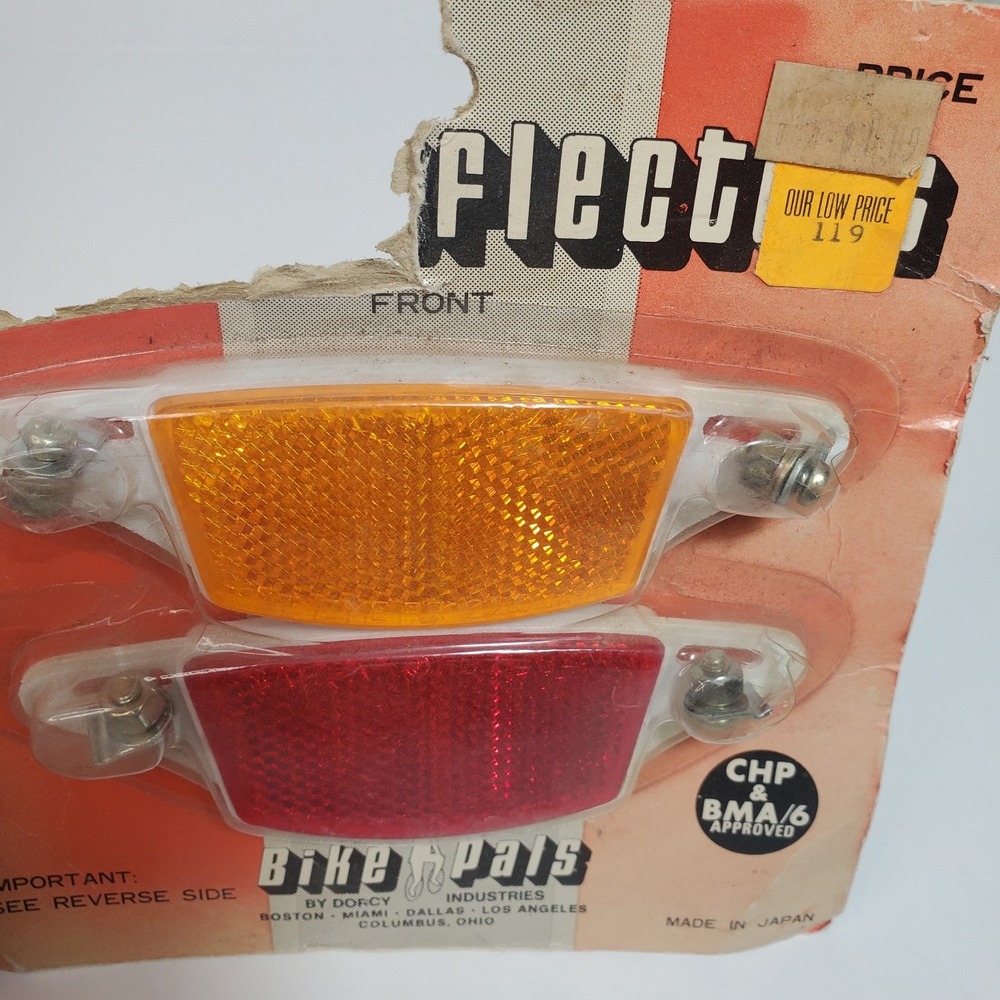 Bike Pals Safety Spoke Reflector Set RR-220-JA Amber/Red NOS Damaged Packaging